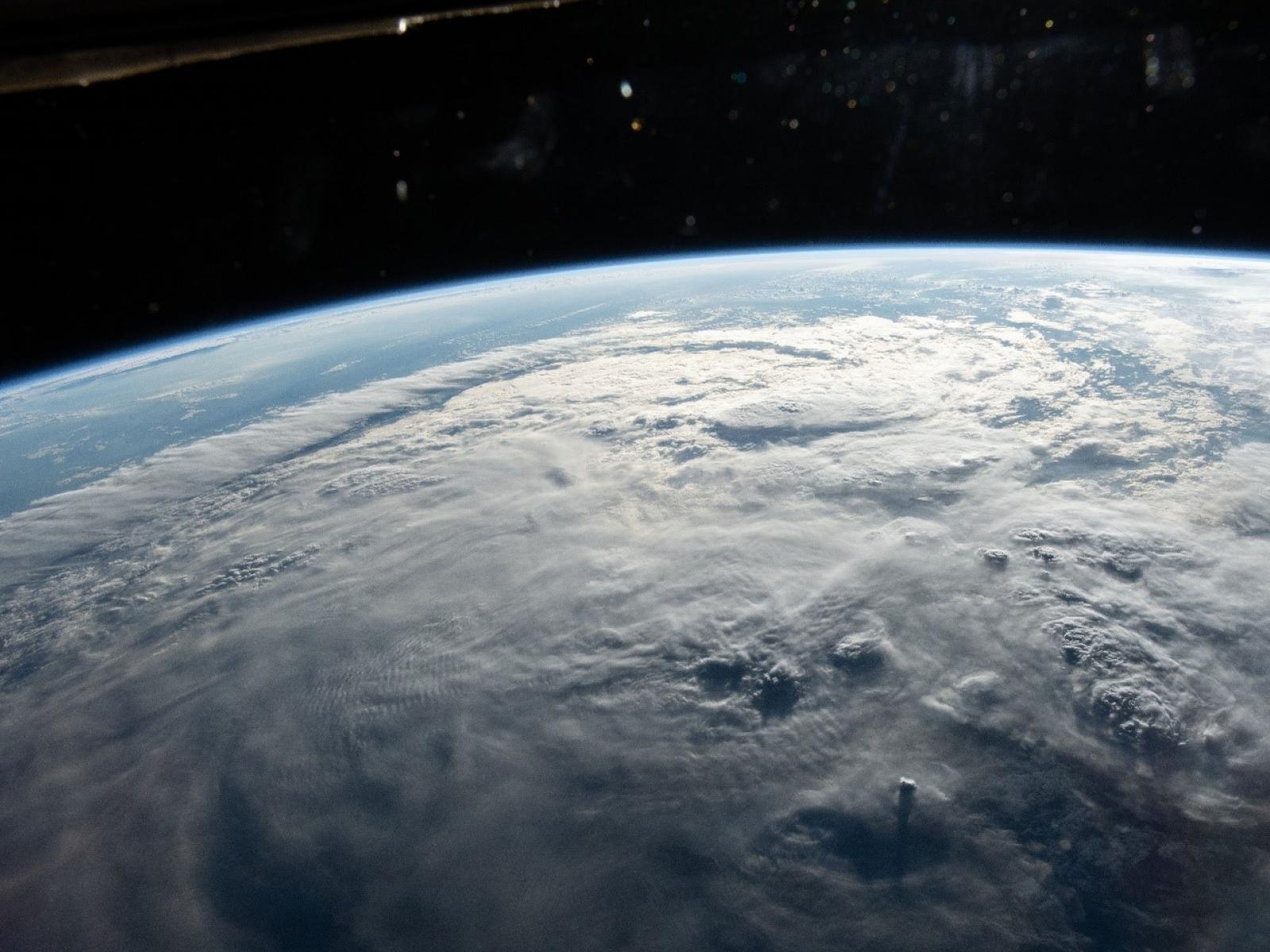 Photograph of tropical cyclone clouds from space