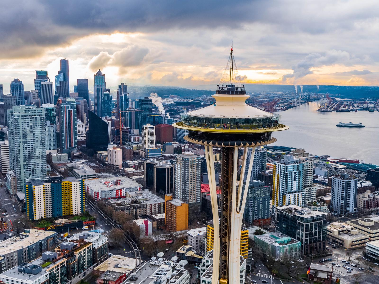 Photo shows the Seattle city skyline