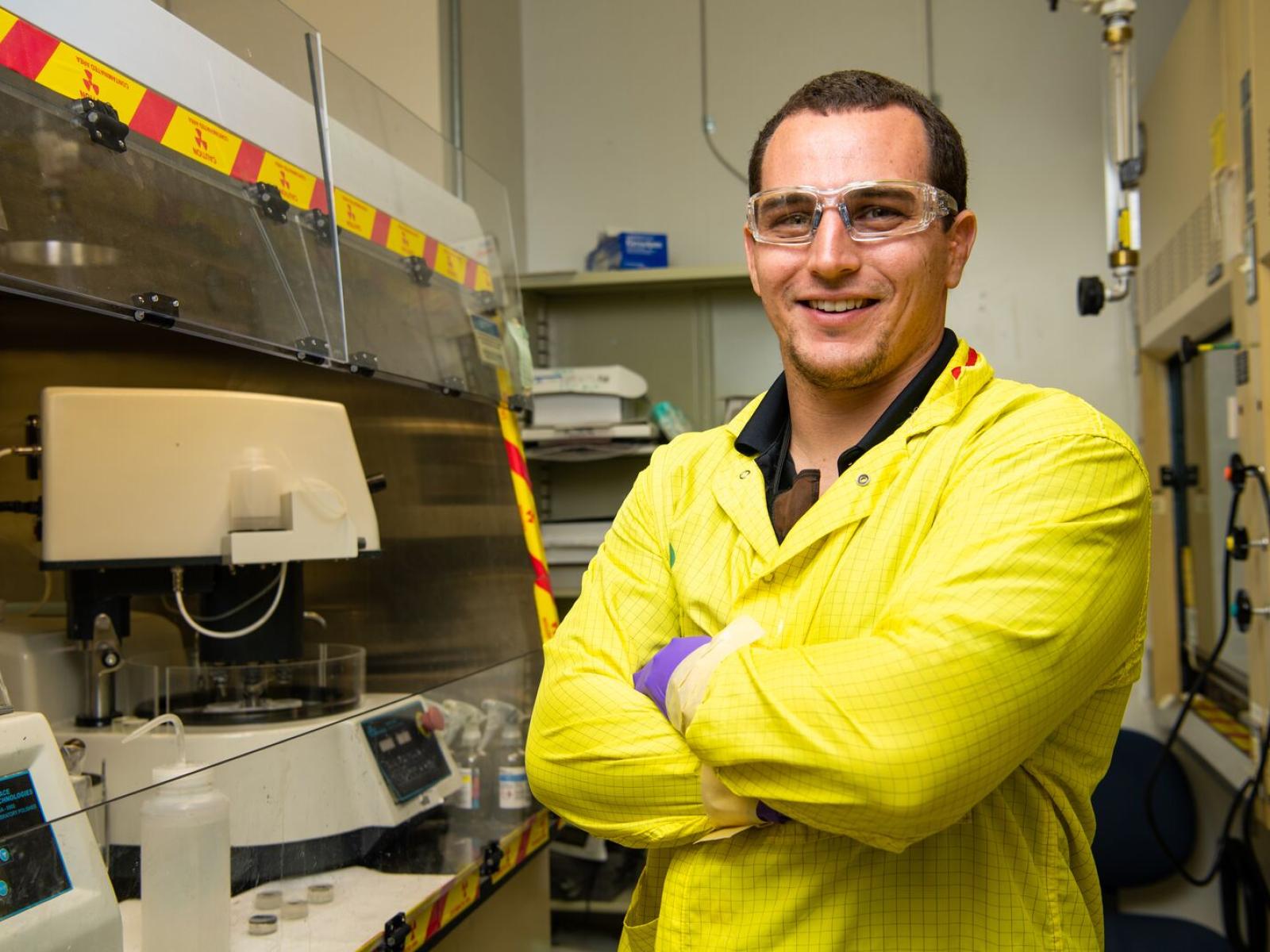 Matthew Athon in a laboratory 