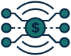 an iconographic drawing of a money flow chart