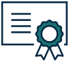 an iconographic drawing of a sealed certificate