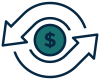 an iconographic drawing representing a circular cash flow