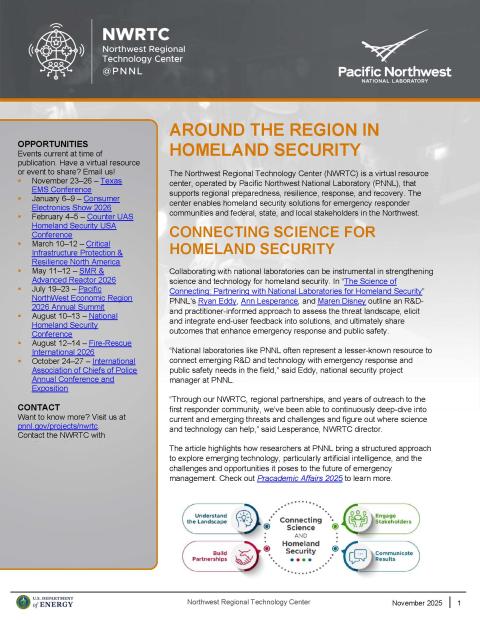 Cover of the Northwest Regional Technology Center newsletter for November 2025