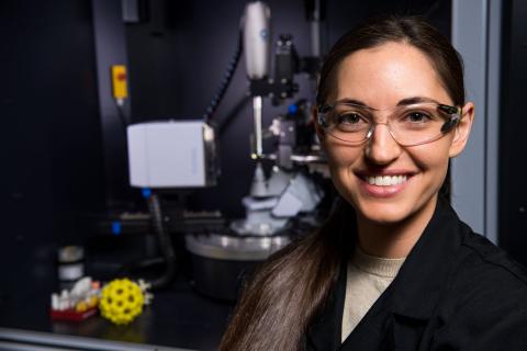 Woman with laboratory equipment