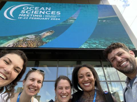 Triton team members are all smiles after sharing about our research at the Ocean Sciences Meeting. 