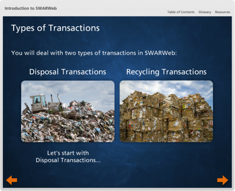 SWARWeb, the Online Solid Waste Annual Reporting System