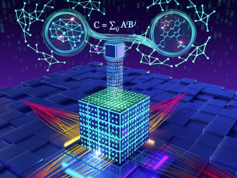an abstract representation of a quantum computing problem being solved