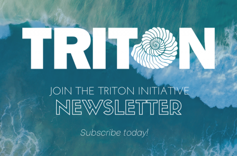 Triton logo over waves promoting the Triton newsletter. 