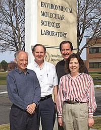 Scott Chambers, Don Baer, Bruce Harrer, and Mary Peterson received a Federal Laboratory Consortium award in 2002 for their work on the molecular beam epitaxy or MBE.