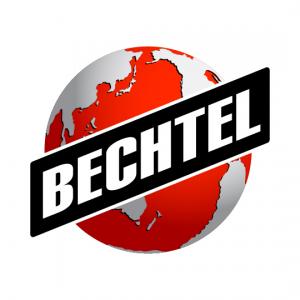 Logo shows the company name Bechtel over a red globe of earth