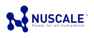 Logo in blue says NuScale, power for all humankind