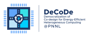 DeCoDe logo containing computer chiplets