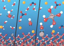 Illustration showing IDREAM research into how molecules interact.