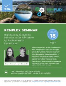Flier with a photo of the Columbia River and pictures of speakers Hillary and Jim, text describes the seminar