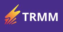 TRMM text in white with purple background and orange lightening bolt