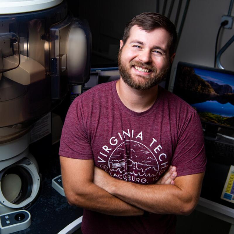 Portrait of Jacob Haag in laboratory