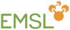 Image of EMSL logo. Includes the letters E, M, S, and L, with molecules at the top of the image.