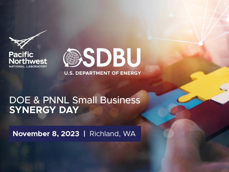 Event banner displaying PNNL and SDBU logos and the event title, date and location