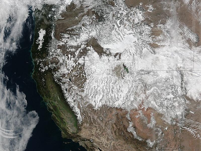 Satellite image of the western United States