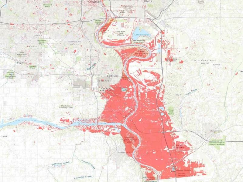 Satellite-based image analysis of Mississippi River flooding 2019
