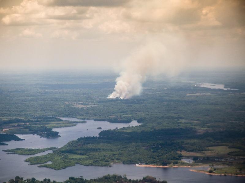 Smoke above the Amazon rainforest