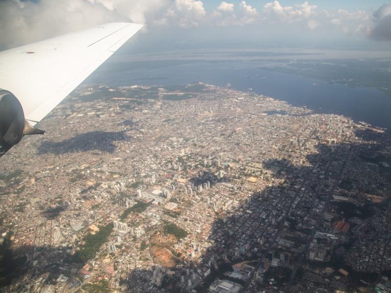 Flying over Manaus, Brazil