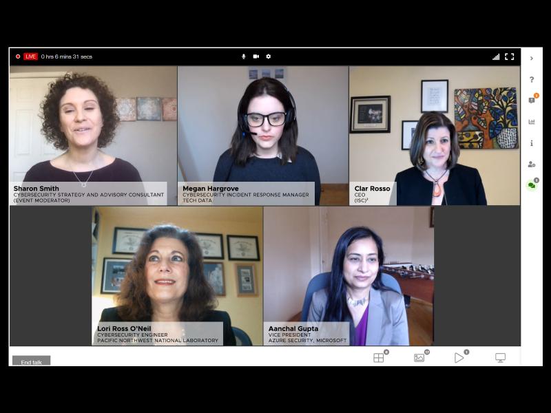 Panel of women cybersecurity leaders presented at (ISC)² International Women's Day Webinar