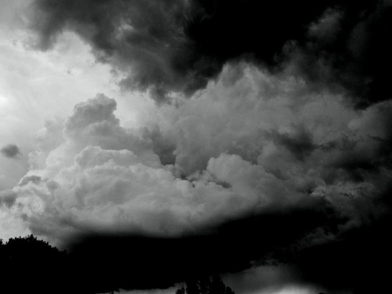 Black and white image of clouds