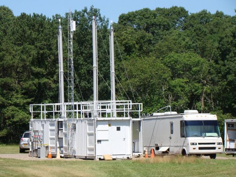 Photograph of an instrumentation setup for measuring cloud condensation nuclei