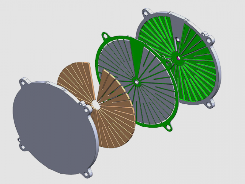 Microchannel mini-reactors greatly increase the efficiency of biofuel chemical conversion. (Photo courtesy of Oregon State University)