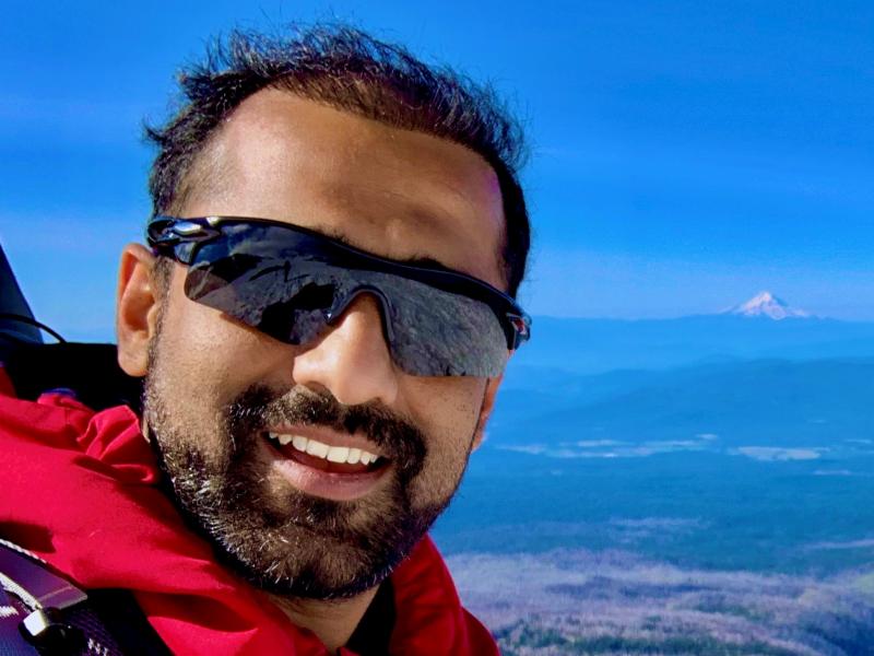 Bharat Gwalani on Mount Adams