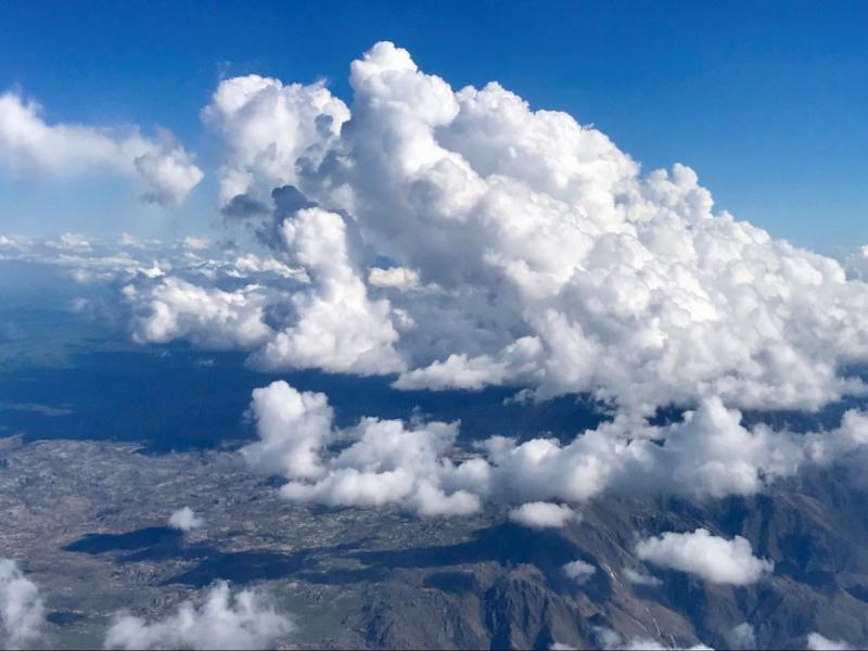 Photograph of fluffy clouds