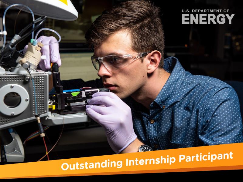 PNNL intern Michael Hewitt was recognized by DOE as an Outstanding Intern