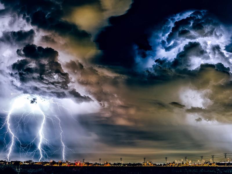 Intensified convection is just one way urban land and anthropogenically produced aerosols can potentially shape hazardous weather. Longer-lasting rainfall and larger hail are potential byproducts of the interactions, according to new research from PNNL scientists. (Photo by 12019 | Pixabay.com)