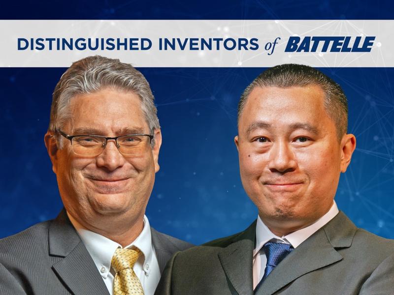 PNNL researchers Paul Humble, left, and Huidong Li.