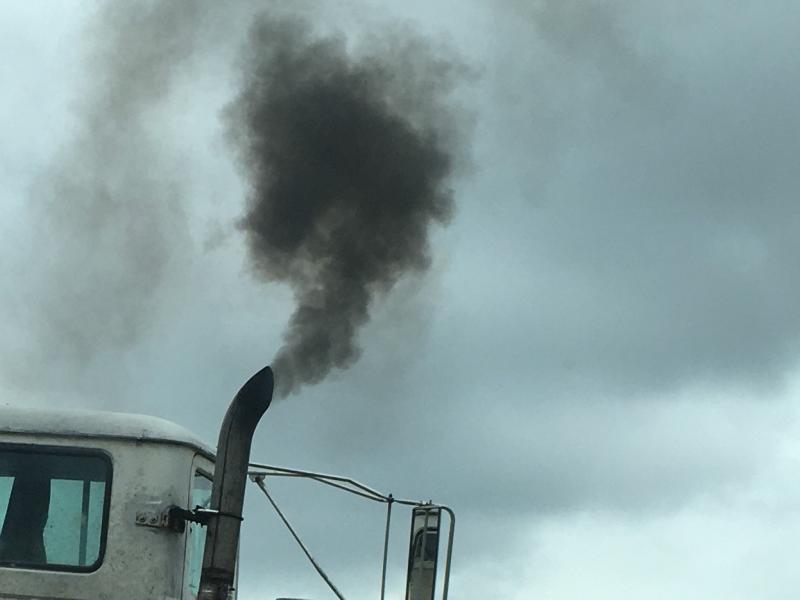 Pollution discharge from a truck