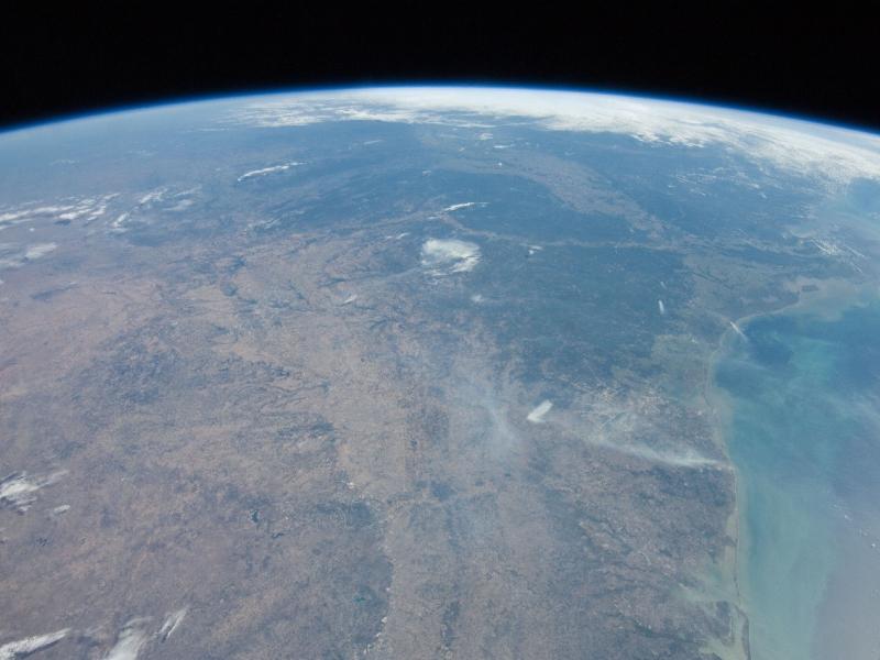 Photo of a portion of the Earth from space showing a large coastal area