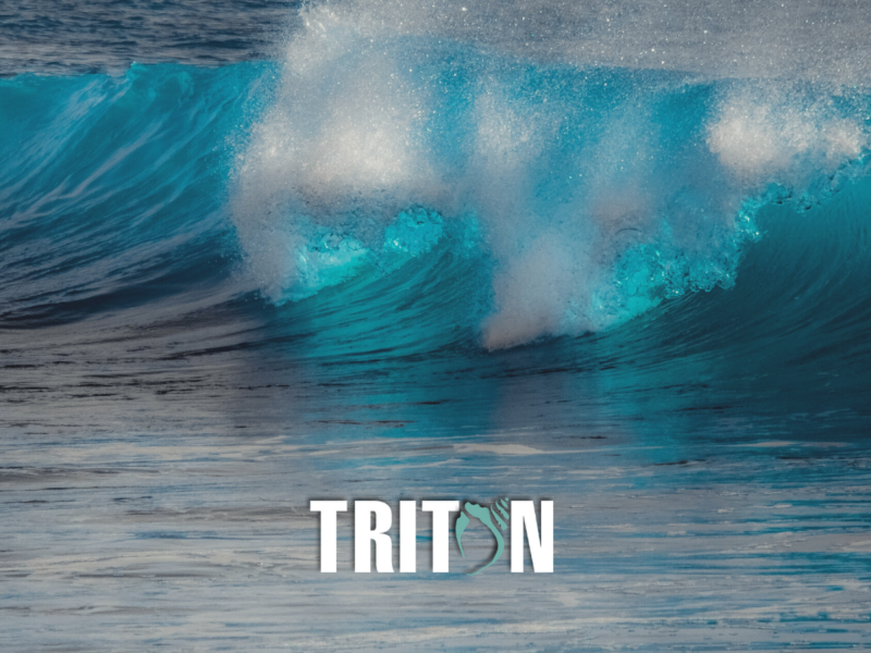 Triton logo on waves. 