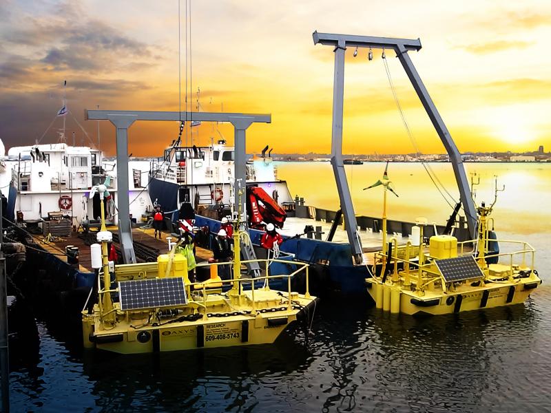 Buoys staged by dock awaiting validation deployment