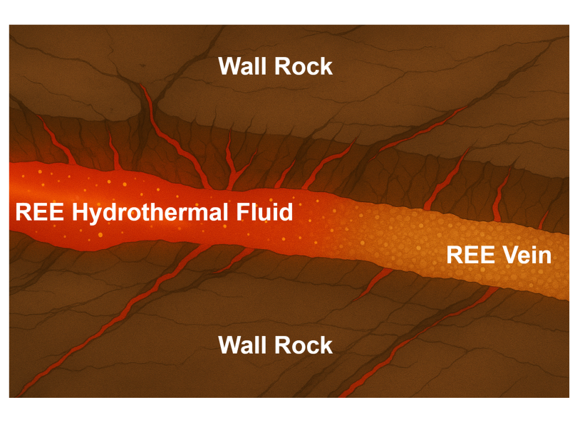 Diagram showing rare earth element deposits in the subsurface