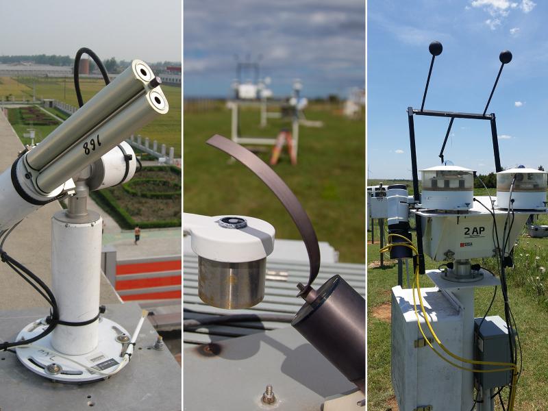 Composite image of three different scientific instruments