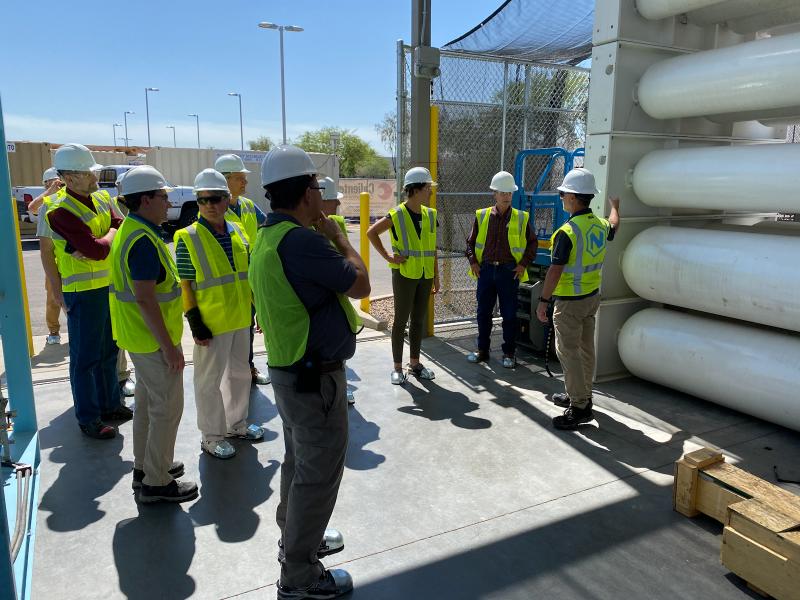 The Hydrogen Safety Panel tours a testing laboratory in Phoenix, Arizona.