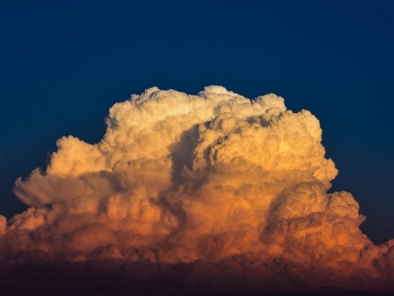 red-orange fluffy cloud