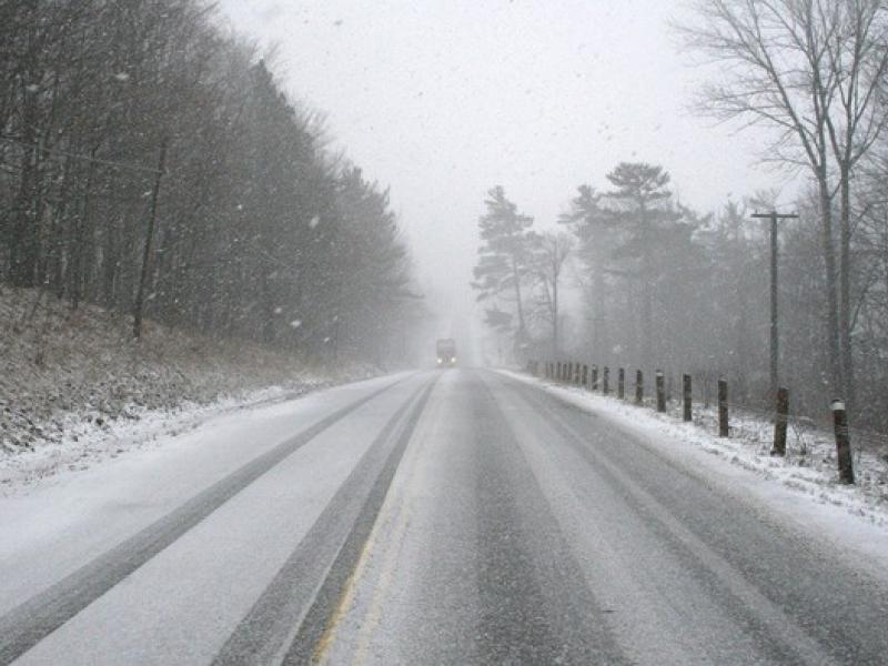 snowy conditions on road