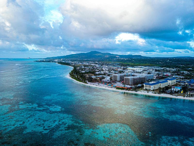 Aerial view of Northern Mariana Islands coastline