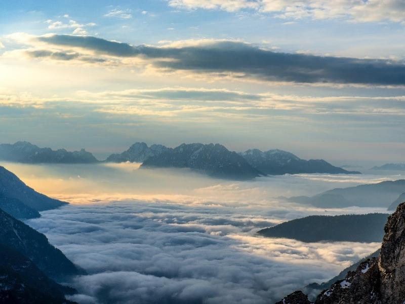 clouds in a valley