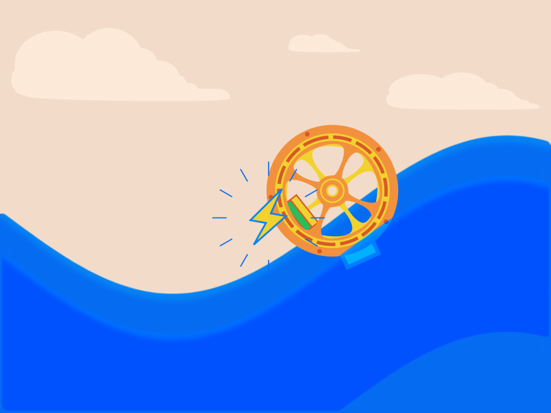 An illustration of a new wave energy generator