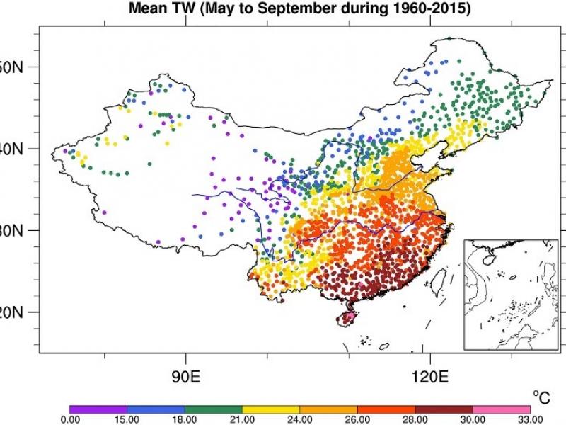 map of China with multicolored scientific data 