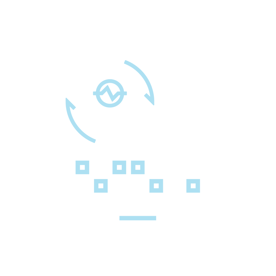 icon of hands on a keyboard with a lightbulb