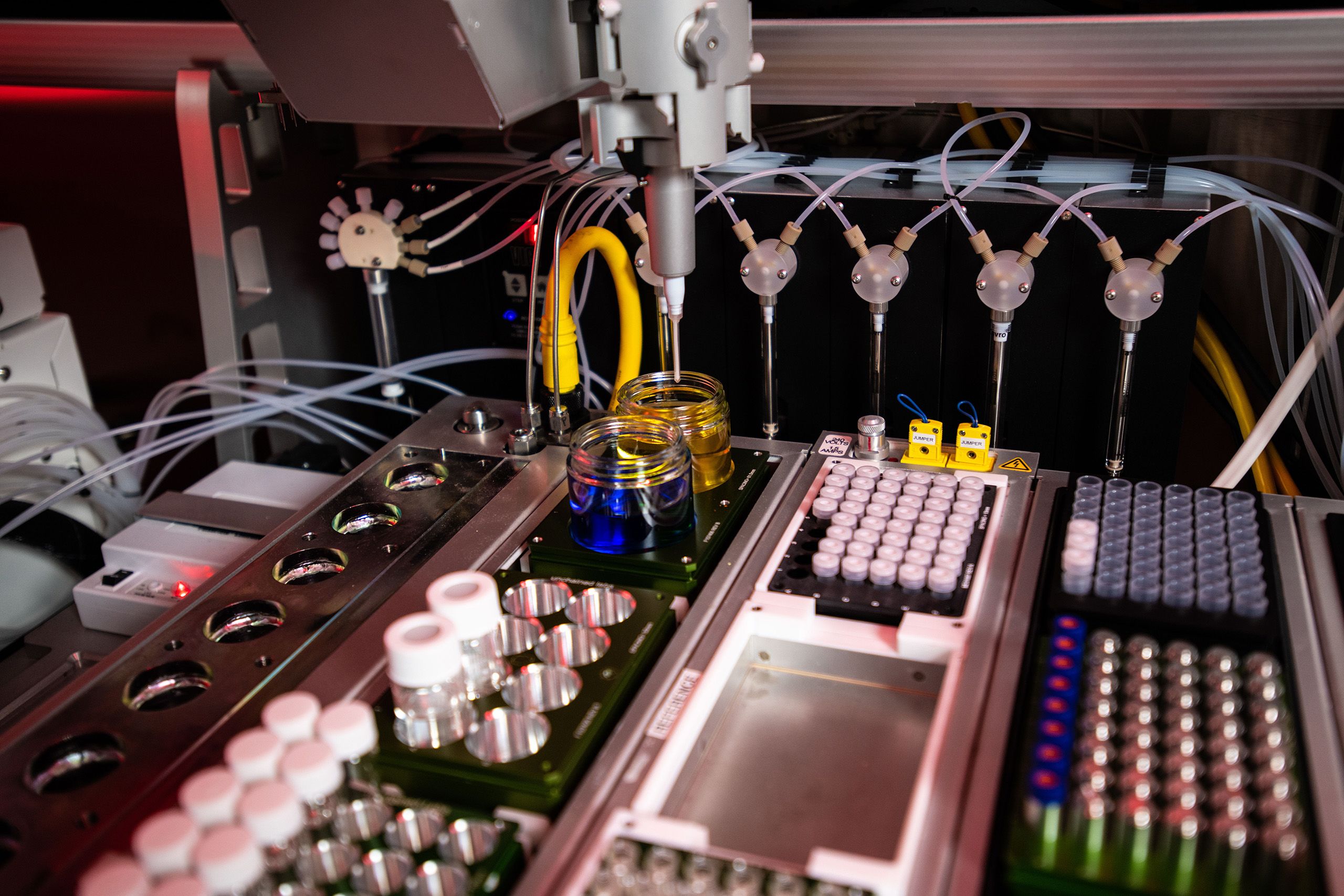 the complex inner workings of a material fabrication device